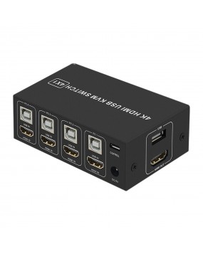 USB 2.0 / 4K HDMI KVM Switch (4 Way)