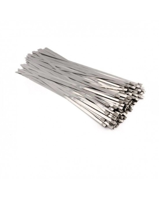 100x Stainless Steel Cable Ties (300 x 4.6mm)