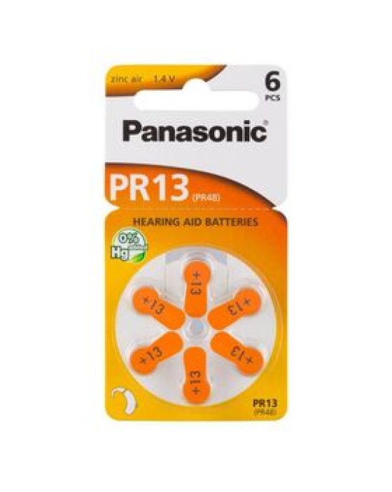 Panasonic PR-312 Hearing Aid Batteries - 6