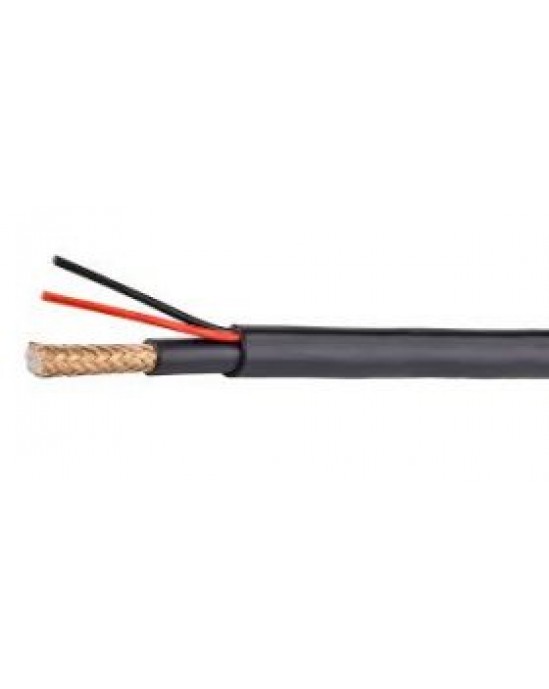 100m RG59 + Power Cable Black - Wooden Drum