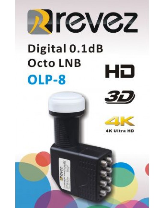 Revez Octo LNB 0.1dB, HD, 3D, 4K Support (OLP-8)