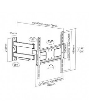 Articulating Curved & Flat Panel TV Bracket CTS60 for 32