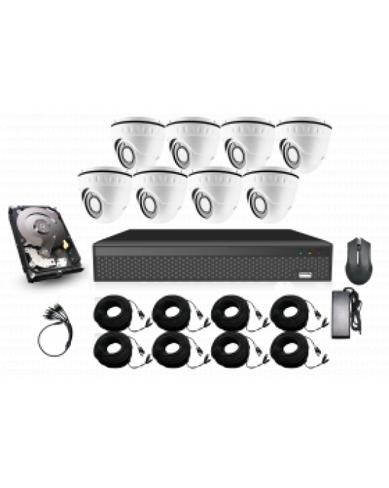 Revez 8 Channel CCTV Kit (8 x 5MP Cameras + 1TB HDD)