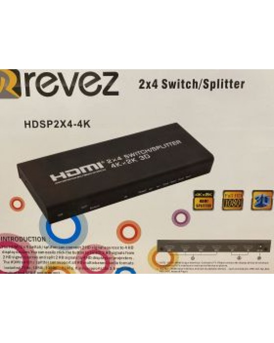 2x4 HDMI Switch / Splitter 4K