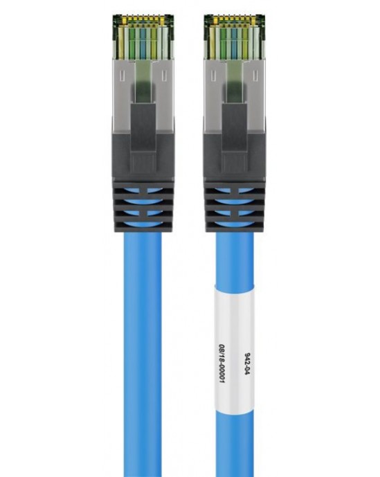 CAT 8.1 patch cable, S / FTP (PiMF), blue, 0.5 m