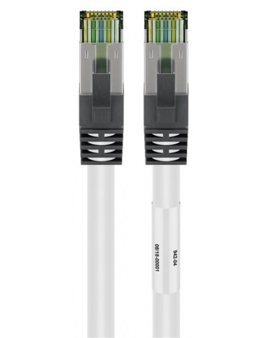 CAT 8.1 patch cable, S / FTP (PiMF), White, 0.5 m