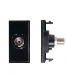 Single F-Female to Coaxial Female Module Black