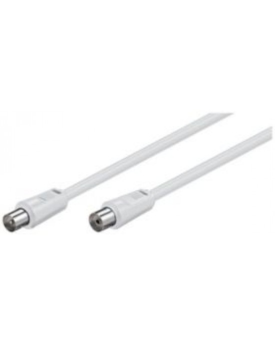 Coaxial Jack to Coaxial Plug Fly Lead 1m (White)