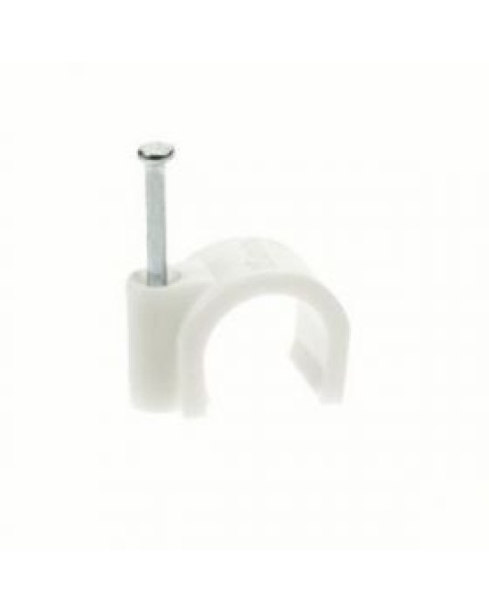 White 7mm Cable Clips (100)