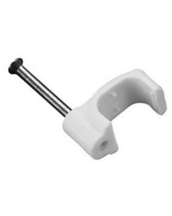 White 13mm Cable Clips (100)