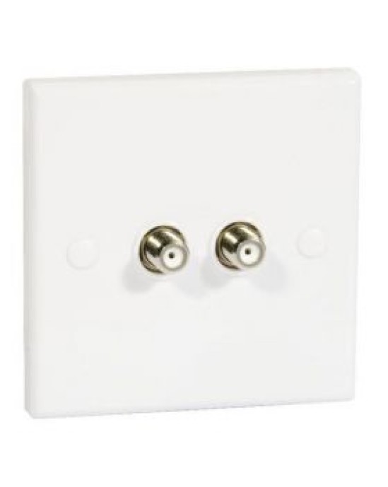 Twin F-Type Wall Plate (Screened)