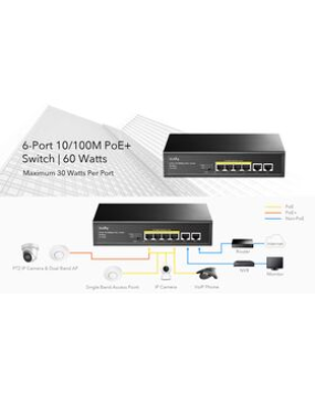 Cudy 6 Port 100M PoE+ Switch 60W