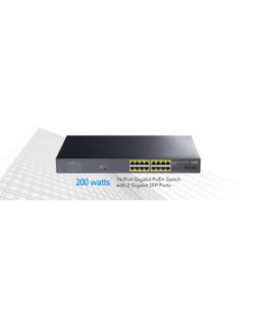 Cudy 16 Port Gigabit PoE Switch + 2 SFP 200W