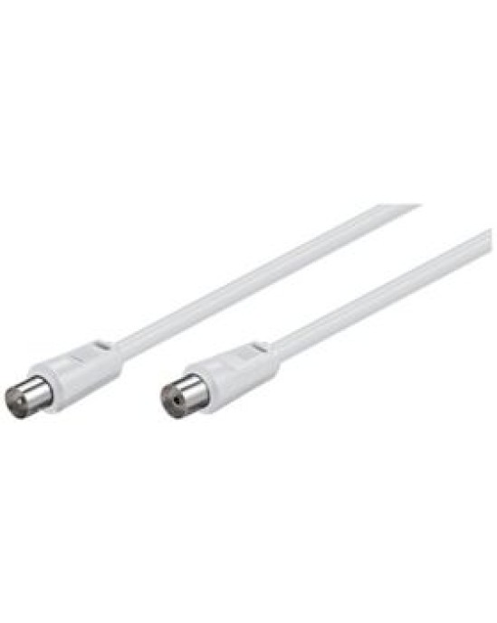 Coaxial Plug to Coaxial Plug Fly Lead 2m (White)