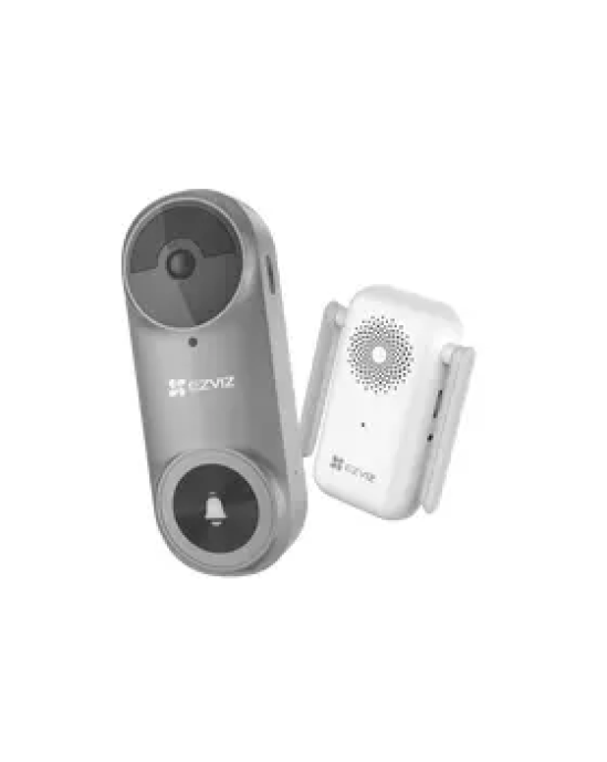 EZVIZ DB2 - Battery Powered WiFi Doorbell Kit with Chime 3MP 2K Grey