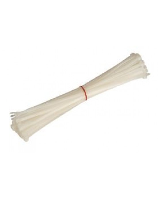 White 200mm x 3.6mm Cable Ties (100 Pack)