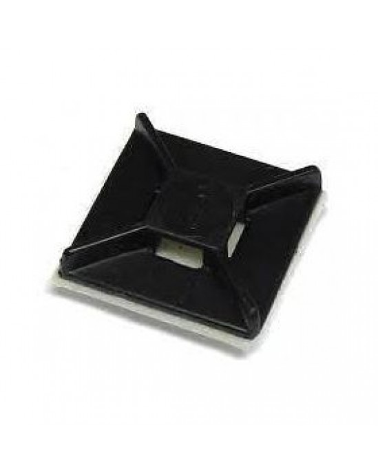 Black Adhesive Cable Tie Mounts (100pcs)