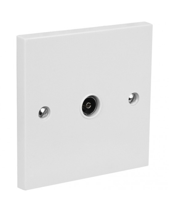 Single Coaxial TV Outlet Wall Plate (Slimline)