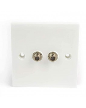 Twin F-Type Satellite Outlet Wall Plate (Slimline)