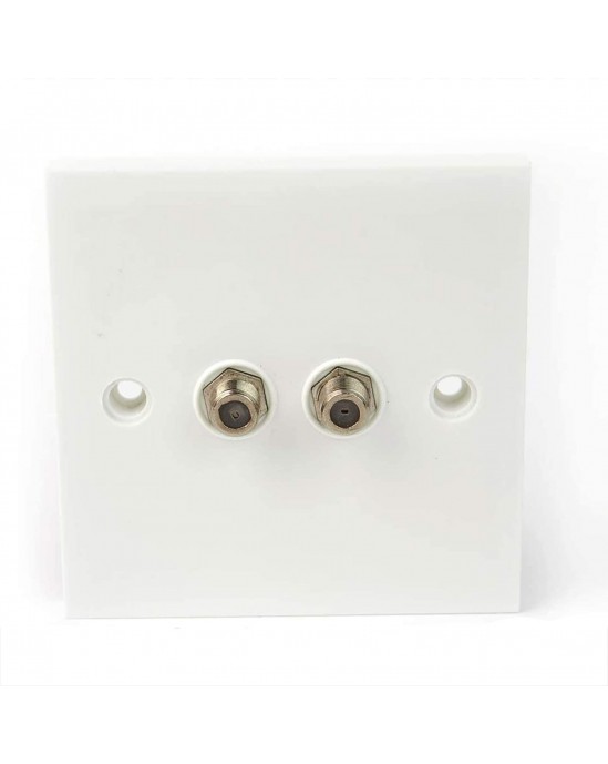 Twin F-Type Satellite Outlet Wall Plate (Slimline)