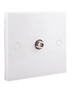 Single F-Type Satellite Outlet Wall Plate (Slimline)