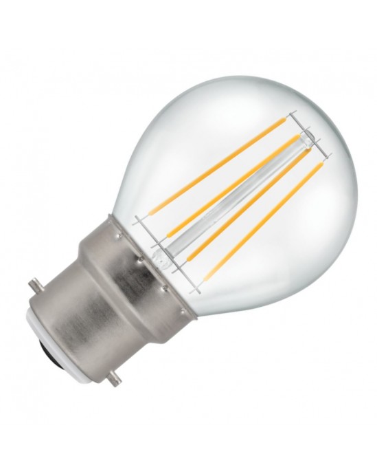 4W LED Lamp Bulb (Dimmable, Golf Ball, Bayonet, Warm White, Filament Style)