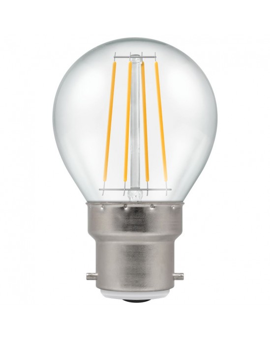 4W LED Lamp Bulb (Dimmable, Golf Ball, Bayonet, Warm White, Filament Style)