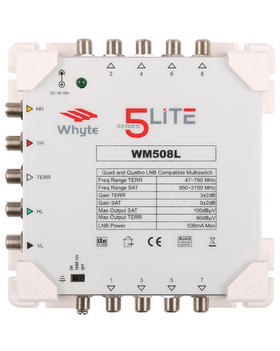 Whyte™ 5x8 Satellite & Terrestrial MultiSwitch WM508L